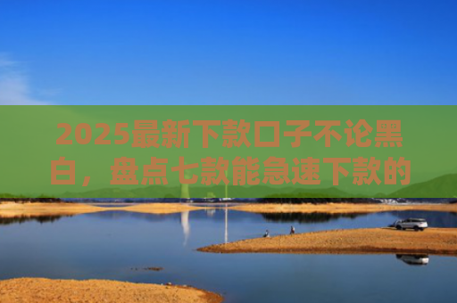 2025最新下款口子不论黑白，盘点七款能急速下款的网贷口子