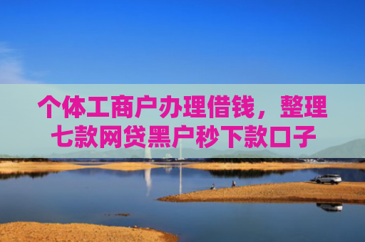个体工商户办理借钱，整理七款网贷黑户秒下款口子