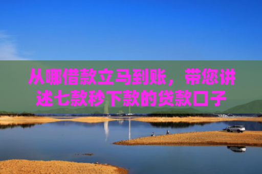从哪借款立马到账，带您讲述七款秒下款的贷款口子