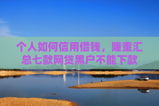 个人如何信用借钱，隆重汇总七款网贷黑户不能下款