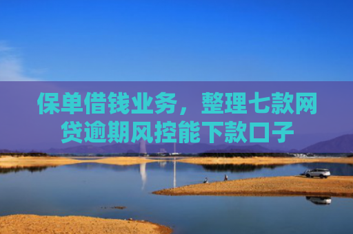保单借钱业务，整理七款网贷逾期风控能下款口子