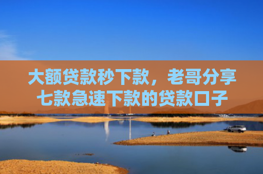 大额贷款秒下款，老哥分享七款急速下款的贷款口子