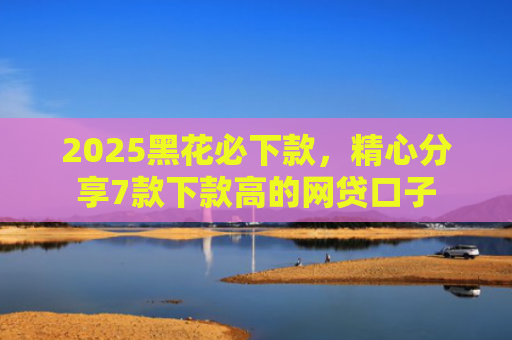 2025黑花必下款，精心分享7款下款高的网贷口子
