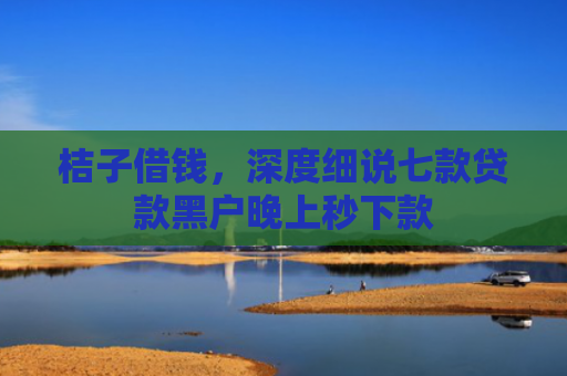 桔子借钱，深度细说七款贷款黑户晚上秒下款