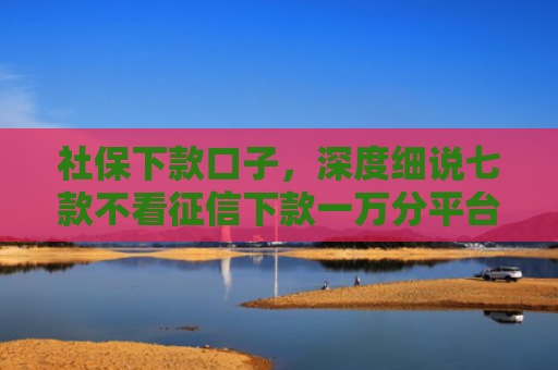 社保下款口子，深度细说七款不看征信下款一万分平台