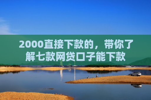 2000直接下款的，带你了解七款网贷口子能下款