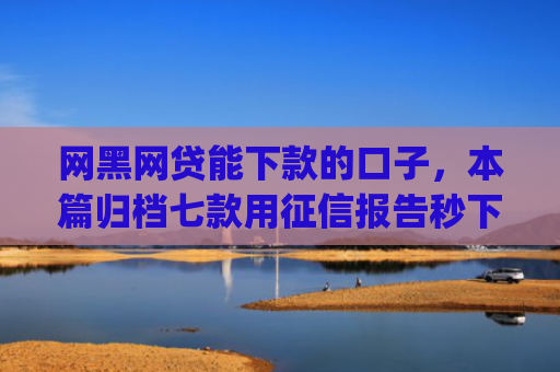 网黑网贷能下款的口子，本篇归档七款用征信报告秒下款的app6