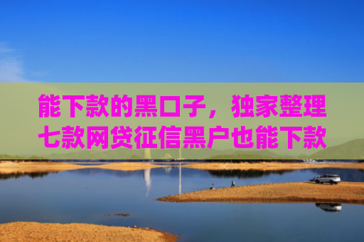 能下款的黑口子，独家整理七款网贷征信黑户也能下款的app