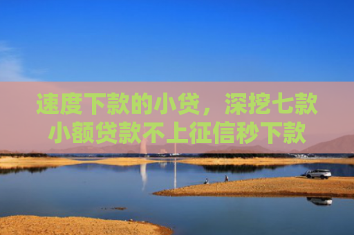 速度下款的小贷，深挖七款小额贷款不上征信秒下款