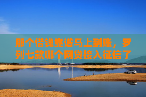 那个借钱靠谱马上到账，罗列七款哪个网贷接入征信了就能下款