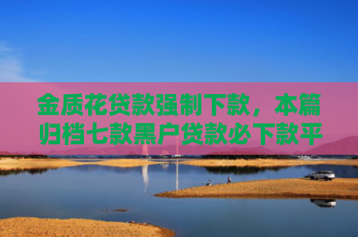 金质花贷款强制下款，本篇归档七款黑户贷款必下款平台