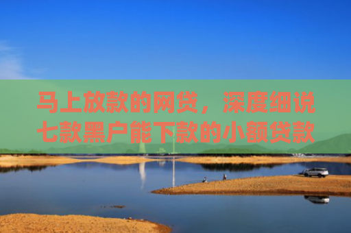 马上放款的网贷，深度细说七款黑户能下款的小额贷款app